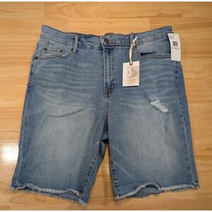 Jessica Simpson Sylvie Venice Short Blue Denim Cutoff Distressed Shorts Size 32